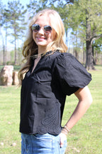 midnight bloom blouse