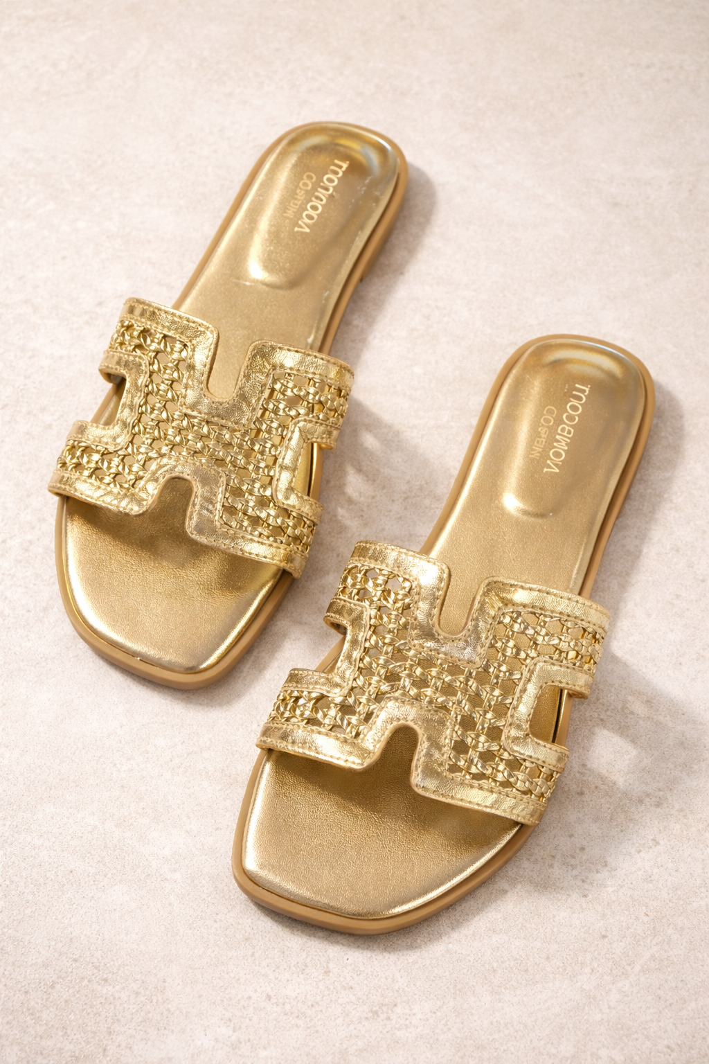 gold sandals