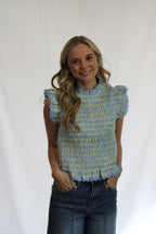 smocked lace top
